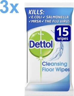 Dettol - Lingettes Pour Sols - Lingettes Antibacterial - Cleaner De Surface - Grand - 45 Pièces - Pack économique