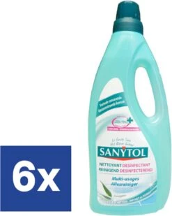 Sanytol - Nettoyant Désinfectant Tout Usage - 6 X 1L - Sanytol Avantage - Antibacterieel Pour Toutes Les Surfaces