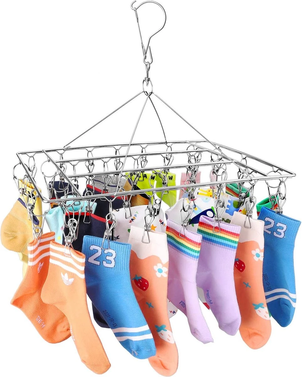 Étendoir à Chaussettes En Acier Inoxydable, étendoir à Linge, Avec Crochet Tournant, Résistant Au Vent, Cintre Pour Chaussettes, Sous-vêtements, Soutiens-gorge, Vêtements De Bébé, Gants (36 Pinces) 3 Étendoir à Chaussettes En Acier Inoxydable, étendoir à Linge, Avec Crochet Tournant, Résistant Au Vent, Cintre Pour Chaussettes, Sous-vêtements, Soutiens-gorge, Vêtements De Bébé, Gants (36 Pinces)