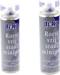 Nettoyant Inox Lempro - 2x Bombe Aérosol 200ml - Nettoyant Inox Pour Hottes Aspirantes, Armoires, Fours Et Parois Arrière