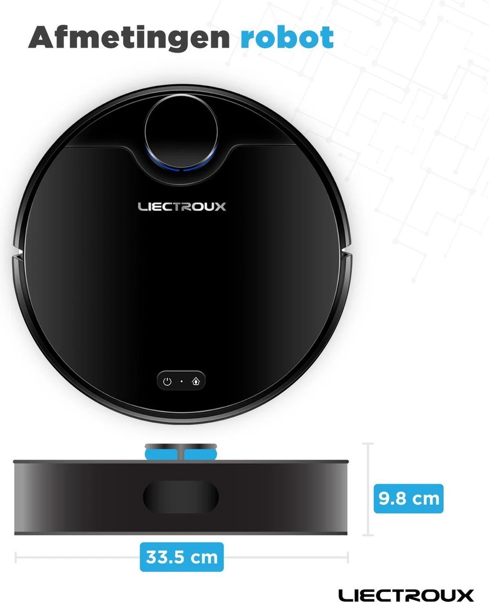 Robot Laveur Liectroux Avec Contrôle D'application - 3000Pa - Robot Aspirateur Avec Fonction De Nettoyage - Système De Nettoyage - Mop - Aspirateur Robot 17 Robot Laveur Liectroux Avec Contrôle D'application - 3000Pa - Robot Aspirateur Avec Fonction De Nettoyage - Système De Nettoyage - Mop - Aspirateur Robot – Image 15