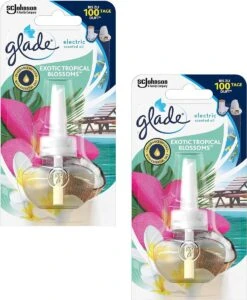 Glade Electric Huile Parfumée Fleurs Tropicales Exotiques - 2 Recharges De 20 Ml