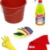 Kit De Nettoyage | Dasty , Seau De 12 Litres, 5 Tampons à Récurer, 2 Chiffons Microfibres, 1 Paire De Gants De Ménage -Nettoyage Produits Boutique 995x1200 6