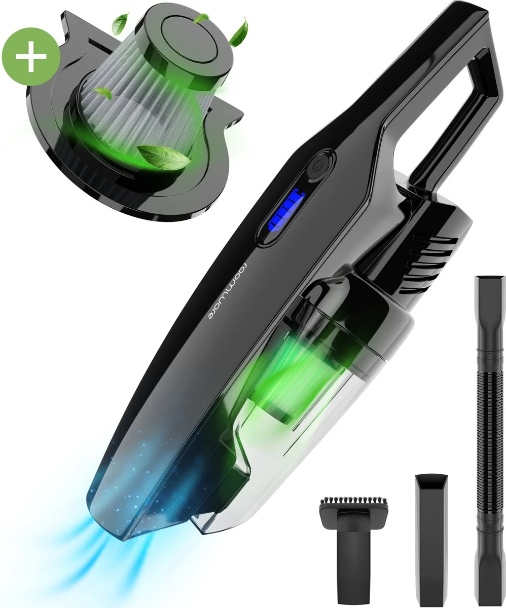 ROOMWARE® Handheld Thief A - Aspirateur à Main Compact Avec Filtre Lavable - Aspirateur à Main Sans Fil - Puissance D'aspiration 5.500PA - Zwart 3 ROOMWARE® Handheld Thief A - Aspirateur à Main Compact Avec Filtre Lavable - Aspirateur à Main Sans Fil - Puissance D'aspiration 5.500PA - Zwart